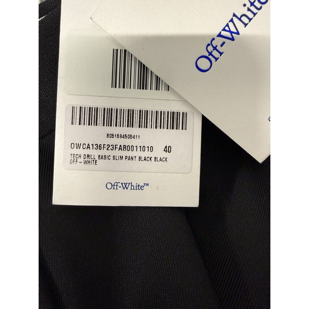 Off-White Tech Drill Black Basic Slim Pants 40 NW… - image 5